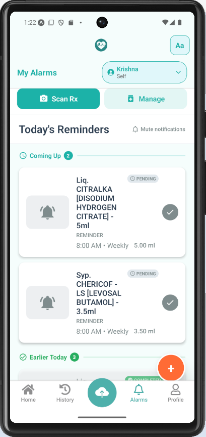 Medication reminders created automatically from a scanned prescription